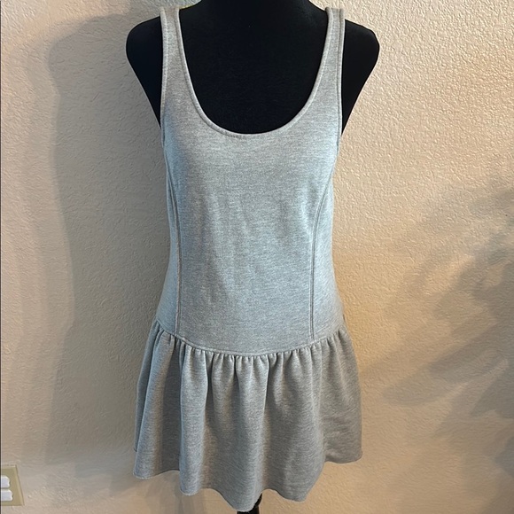 Addison Jersey Drop Waist Grey Low Back Mini Dress - Picture 2 of 9